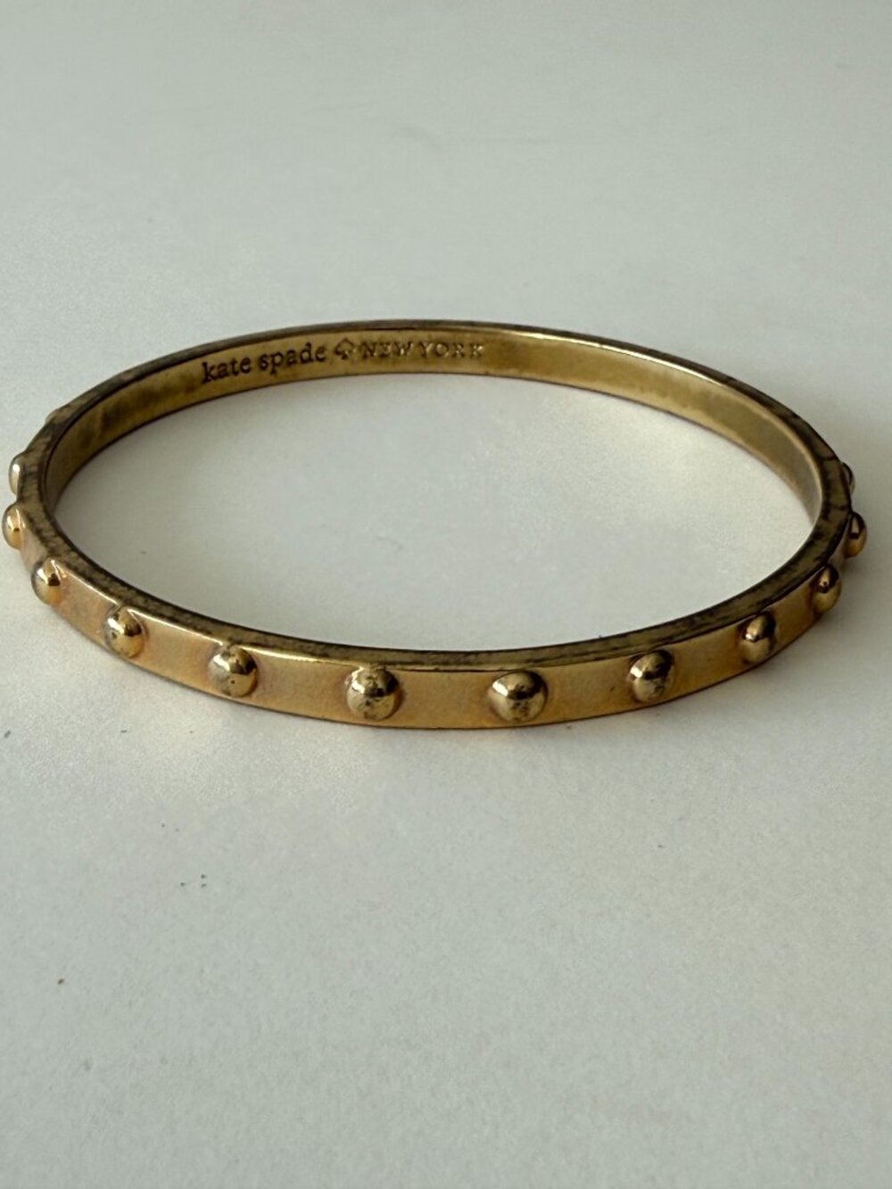 Kate Spade New York Gold Studded Bangle Bracelet Vintage Style Statement - Picture 2 of 8